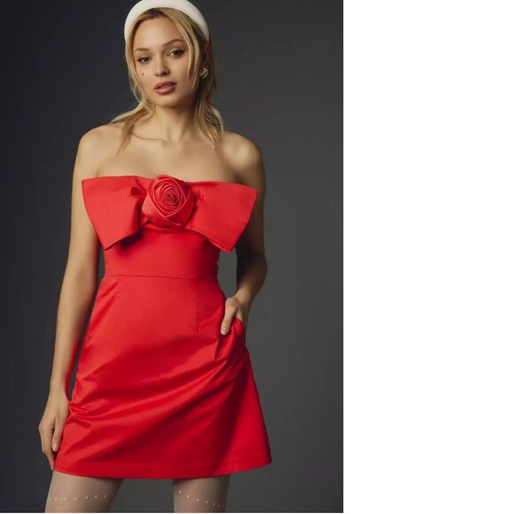 Anthropologie Dresses & Skirts - Anthropologie Hutch 3D Rosette Strapless Mini Dress size L new with tag